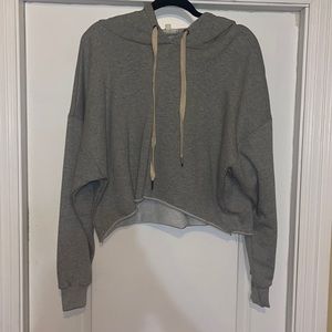 NWOT Crop Top Size L hooded Sweatshirt